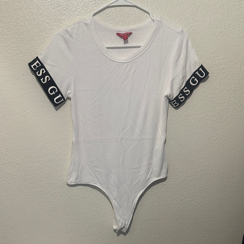Guess White Ribbed Top